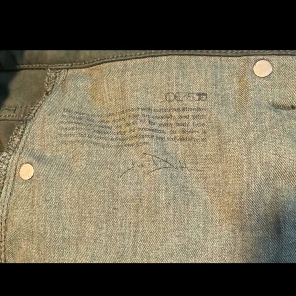 Joe’s Kinetic Brixton stretch Straight Olive Green Jeans  Size 30X32 Great Cond - Picture 9 of 10